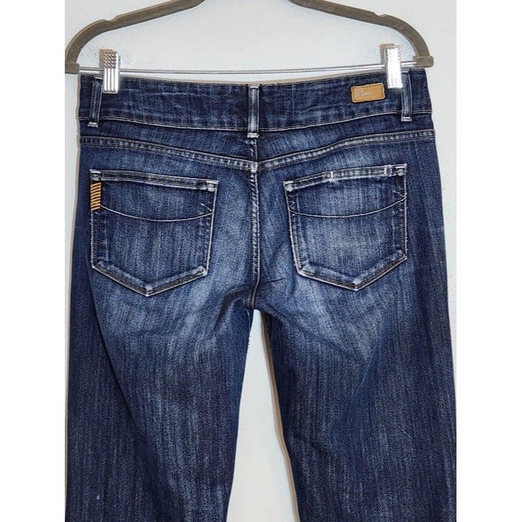 Paige Dark Wash Distressed Bootcut Jeans Size 30