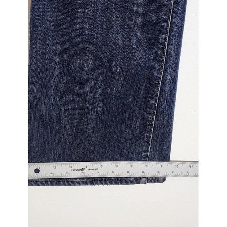 Paige Dark Wash Distressed Bootcut Jeans Size 30