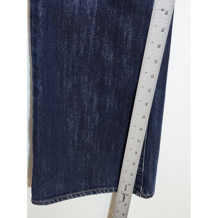 Paige Dark Wash Distressed Bootcut Jeans Size 30