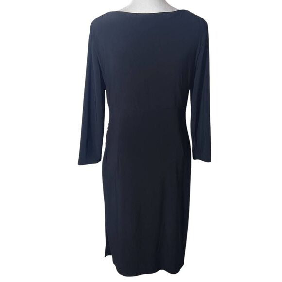 Lauren Ralph Lauren Black Mini Sheath Dress with Side Ruching Size 8