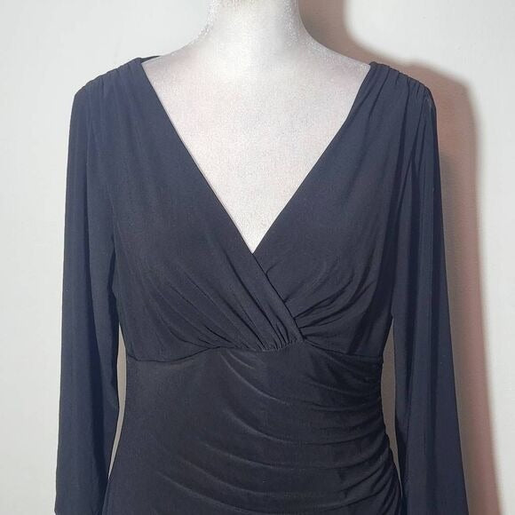 Lauren Ralph Lauren Black Mini Sheath Dress with Side Ruching Size 8
