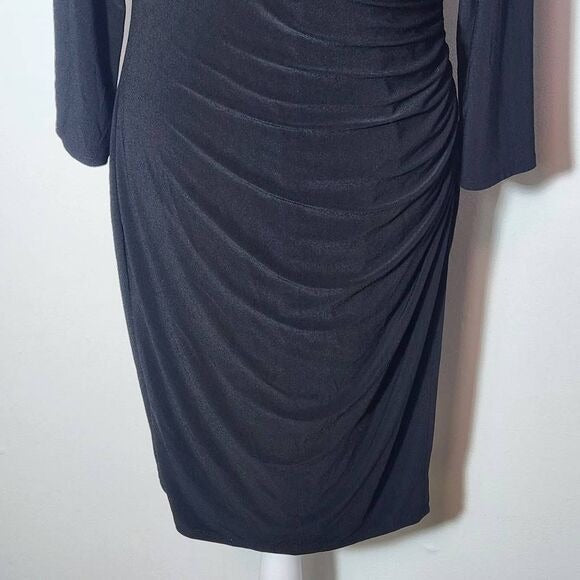 Lauren Ralph Lauren Black Mini Sheath Dress with Side Ruching Size 8