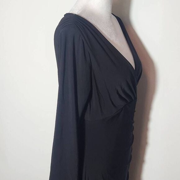 Lauren Ralph Lauren Black Mini Sheath Dress with Side Ruching Size 8