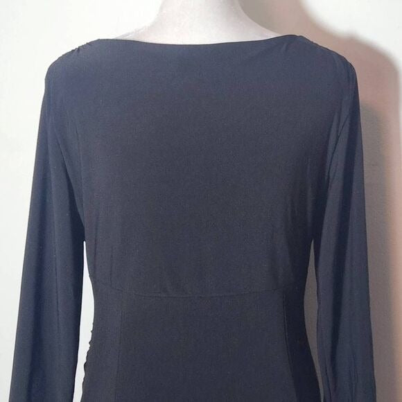 Lauren Ralph Lauren Black Mini Sheath Dress with Side Ruching Size 8