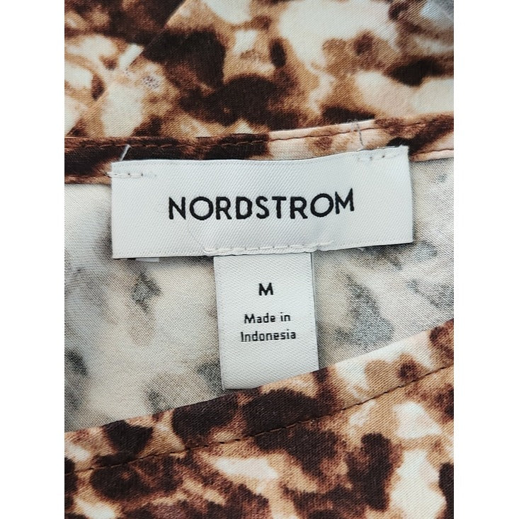 Nordstrom Brown and Cream Abstract Leopard Print Tank Top Size Medium