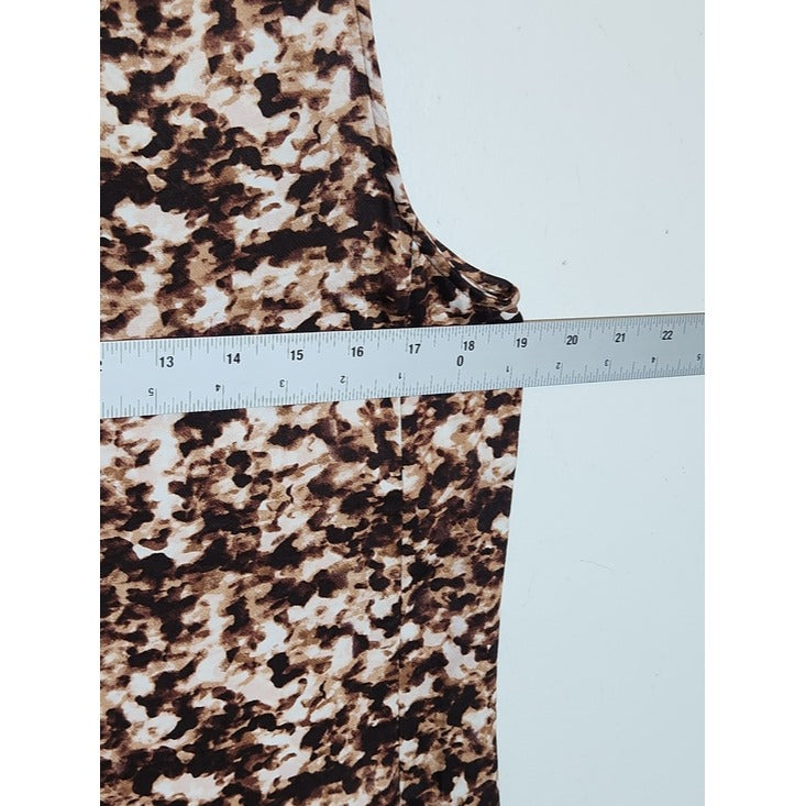 Nordstrom Brown and Cream Abstract Leopard Print Tank Top Size Medium