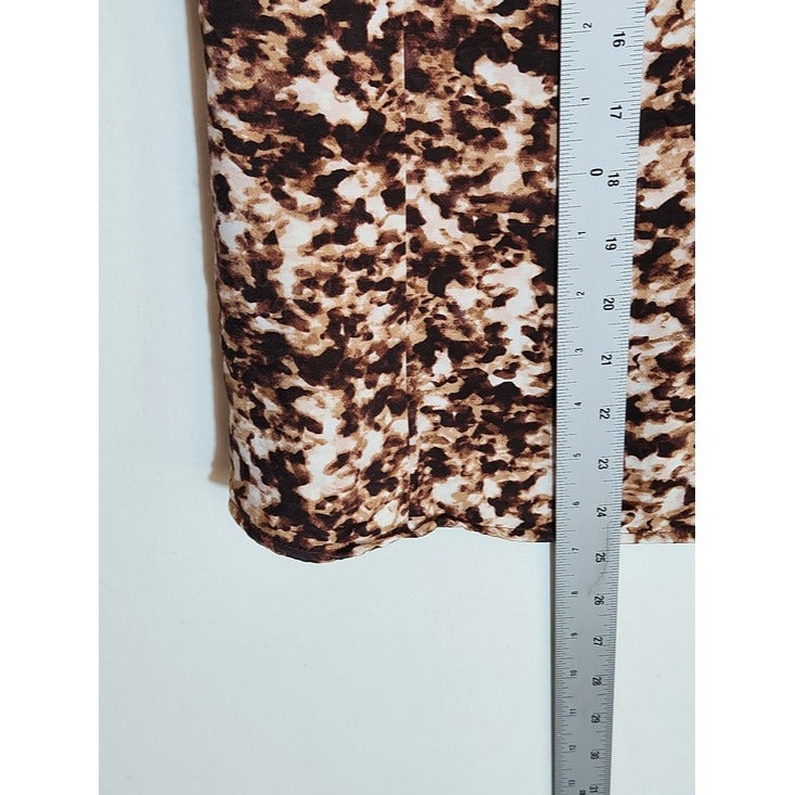 Nordstrom Brown and Cream Abstract Leopard Print Tank Top Size Medium