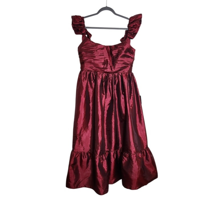 Lulus Burgundy Lace-up Back Midi Party Dress NWT Size XL Wedding Guest Dress