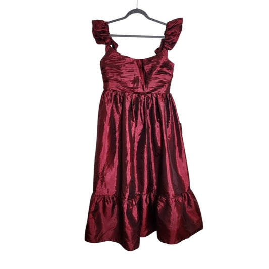 Lulus Burgundy Lace-up Back Midi Party Dress NWT Size XL Wedding Guest Dress