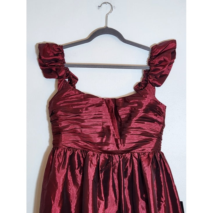Lulus Burgundy Lace-up Back Midi Party Dress NWT Size XL Wedding Guest Dress