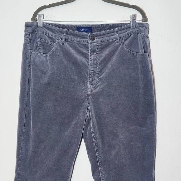 Talbots Straight-Leg Gray Velvet Jeans Size 16 Petite
