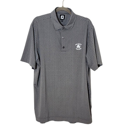 FootJoy Bull Valley Golf Club Black and Gray Golf Polo Size Large