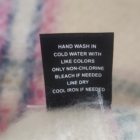 Fuzzy Plaid Shawl Wrap with Fringe Hem and Pockets One Size