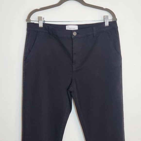 Current/Elliott Black The Confidant Cropped Chino Pants Size 31 NWT