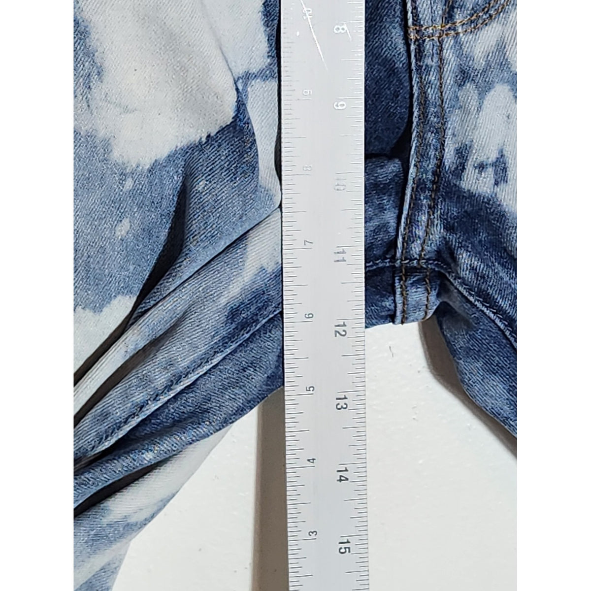 AKOO Mens Distressed Dyed Straight Leg Jeans Size 38