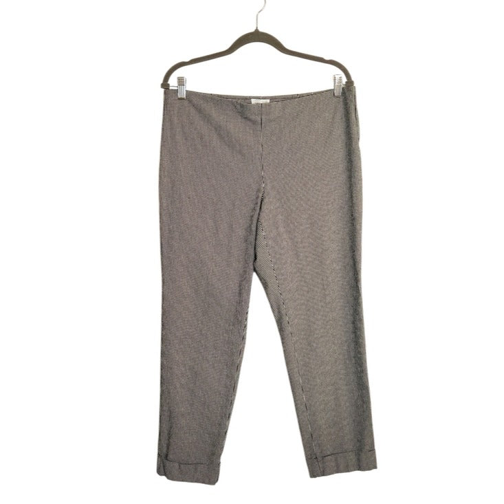 J. Jill Black and White Gingham Check Pull-On Capri Pants Size 14