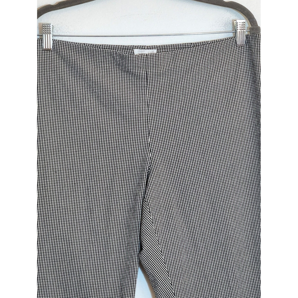J. Jill Black and White Gingham Check Pull-On Capri Pants Size 14