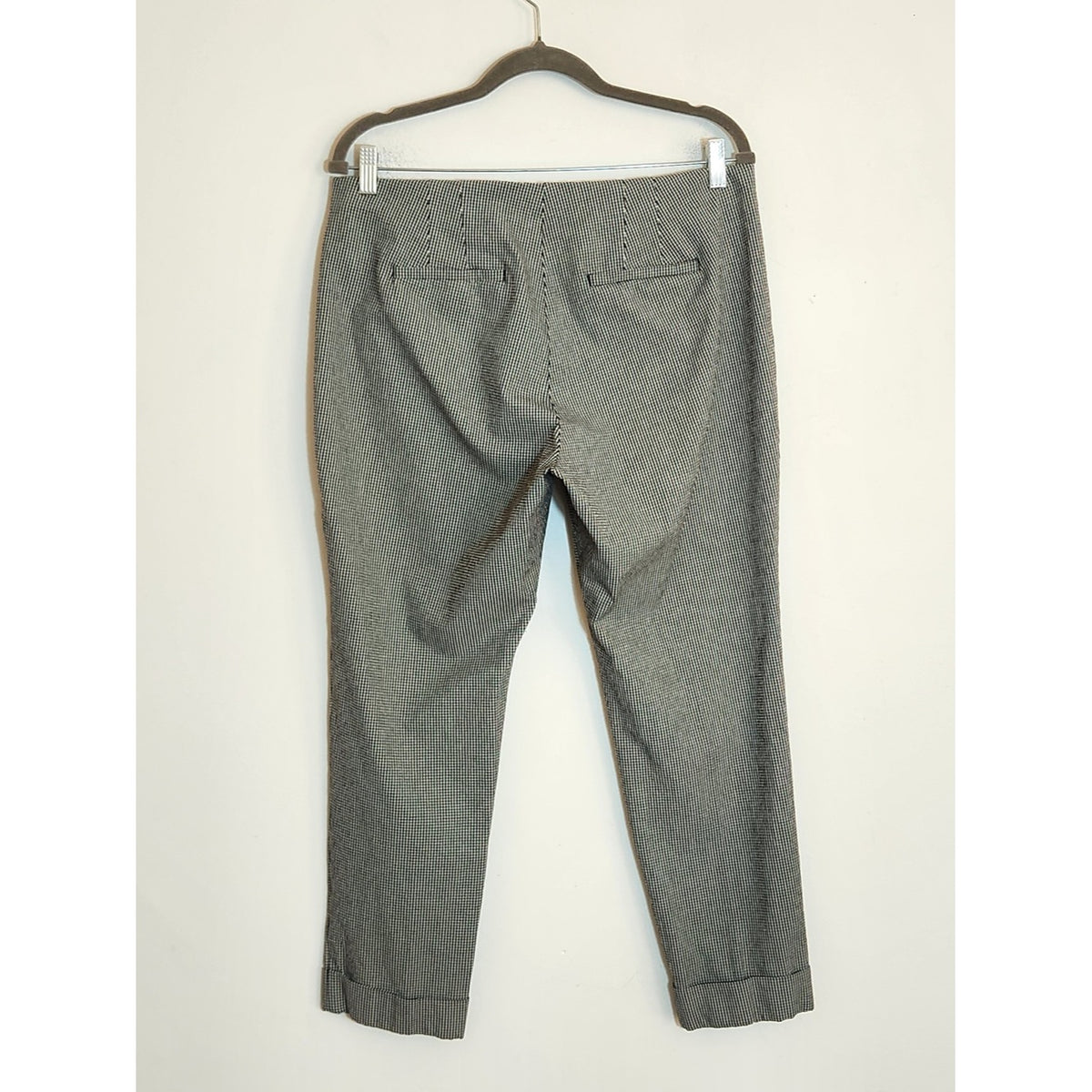 J. Jill Black and White Gingham Check Pull-On Capri Pants Size 14