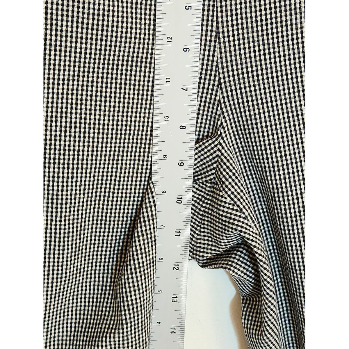 J. Jill Black and White Gingham Check Pull-On Capri Pants Size 14