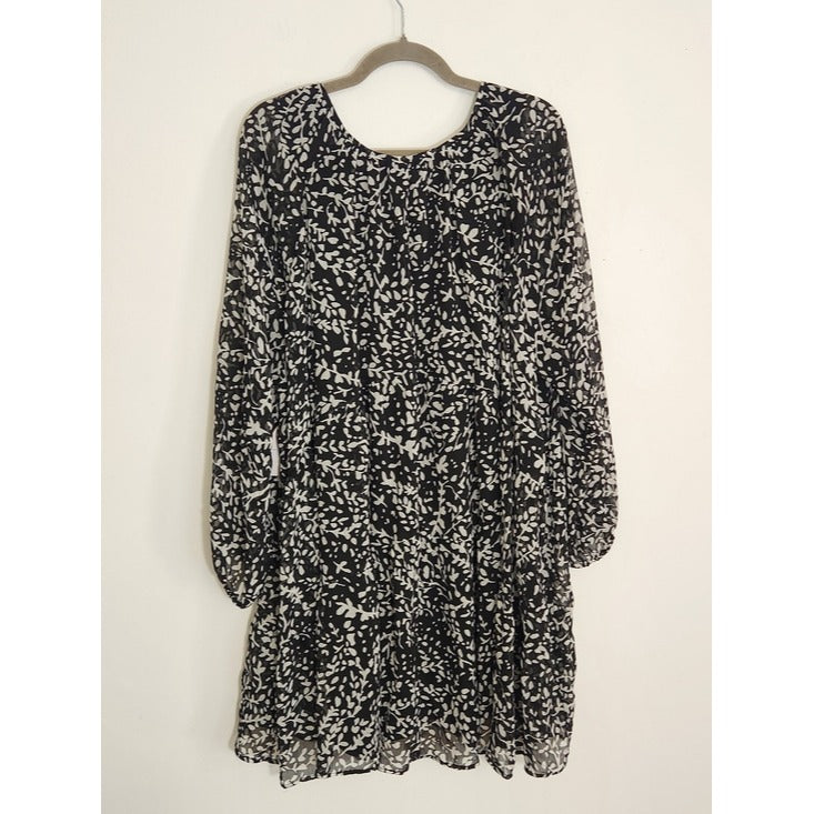 Time and Tru Black and White Tiered Babydoll Mini Dress Size XXL NWT