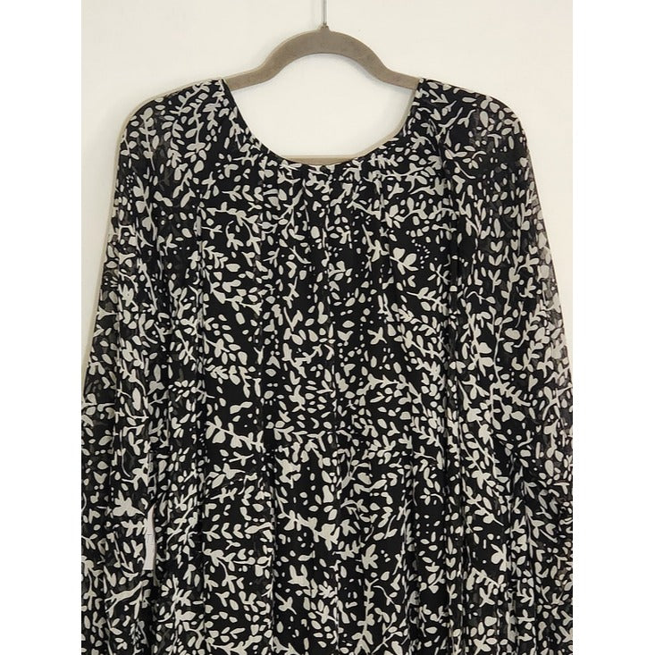 Time and Tru Black and White Tiered Babydoll Mini Dress Size XXL NWT