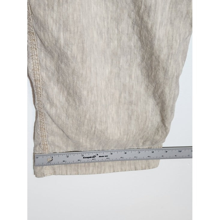 Soft Surroundings Taupe and Cream Linen Blend Capri Pants Size 12