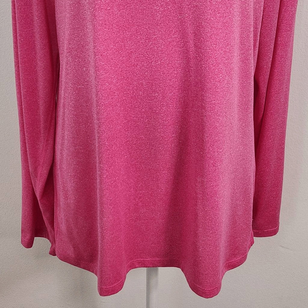 Hanes Sport Pink Long Sleeve Athletic Tee Size XL Hot Pink Performance Shirt