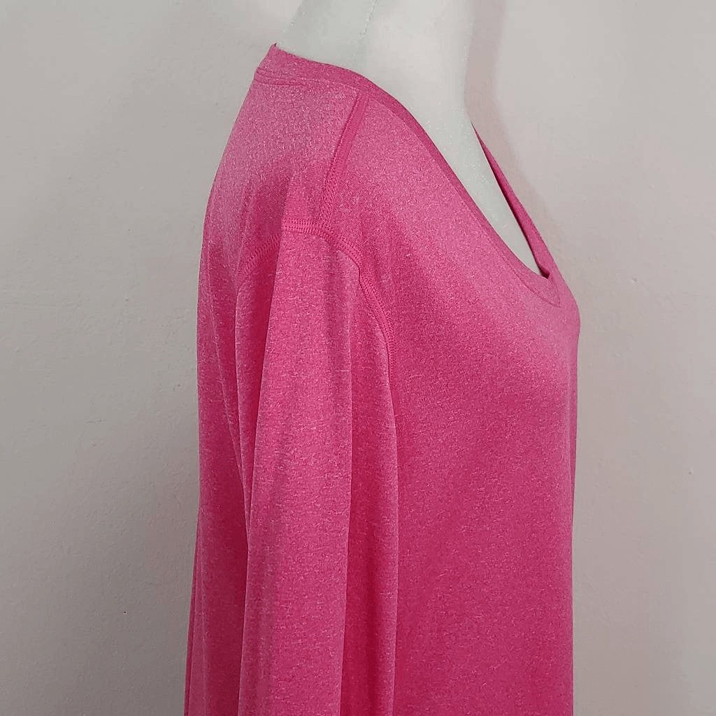 Hanes Sport Pink Long Sleeve Athletic Tee Size XL Hot Pink Performance Shirt