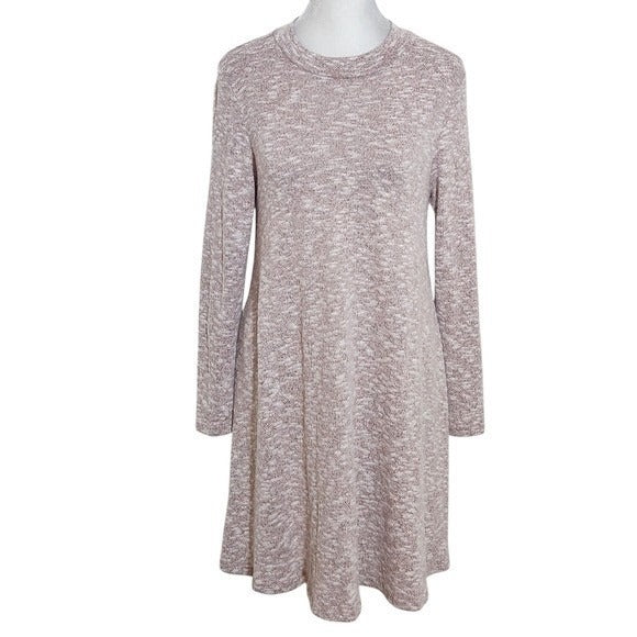 Present and Love Pink Knit Long Sleeve Mini Dress NWOT Sz Small Pink Knit Dress
