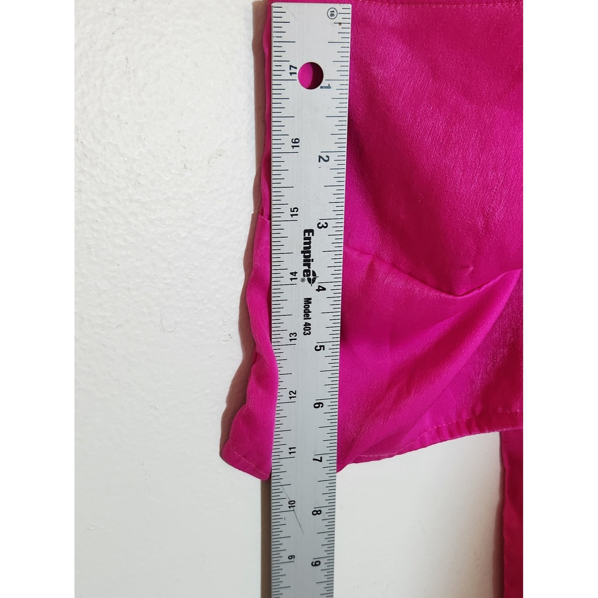 Self Contrast Hot Pink Satin Halter Crop Top Size Small