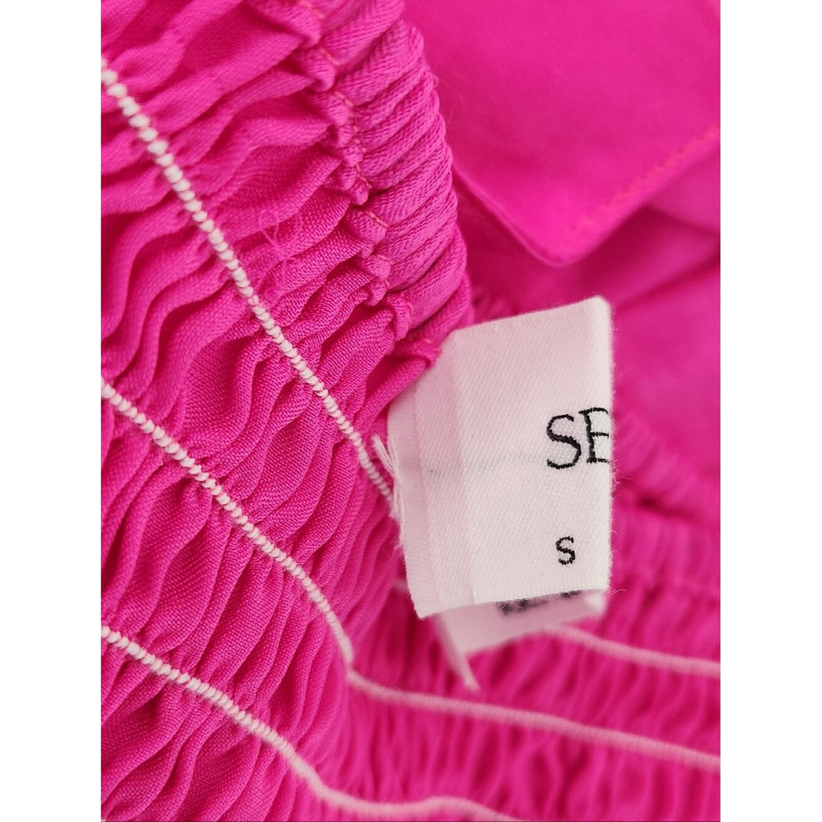 Self Contrast Hot Pink Satin Halter Crop Top Size Small