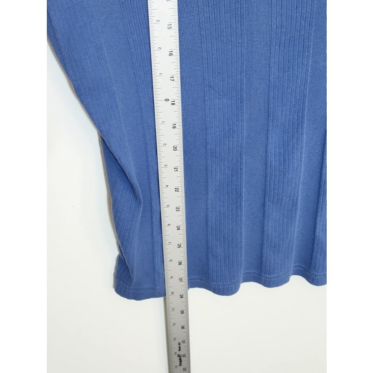 Michael Kors Mens Blue Ribbed Knit Henley Shirt Size XL