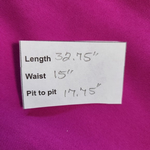 TCEC Fuchsia Pink Mini Dress with Ruffle Hem Size Large Wedding Guest Dress