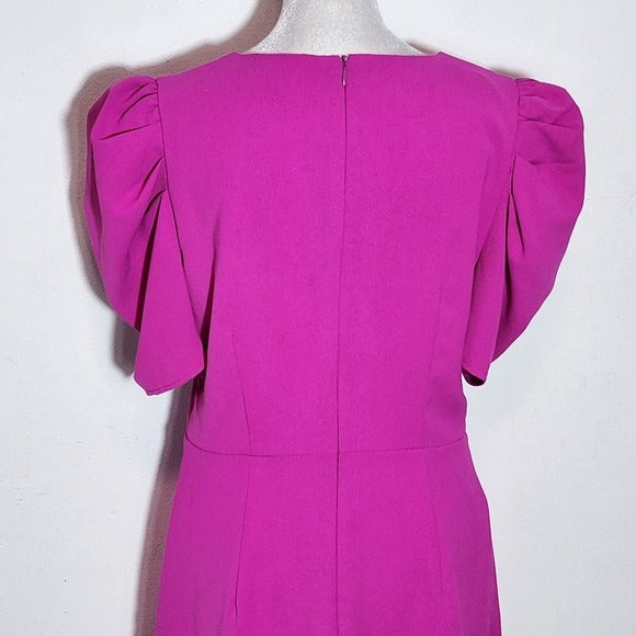 TCEC Fuchsia Pink Mini Dress with Ruffle Hem Size Large Wedding Guest Dress
