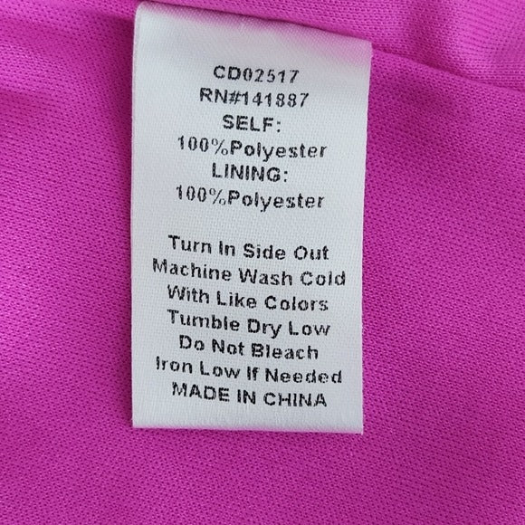 TCEC Fuchsia Pink Mini Dress with Ruffle Hem Size Large Wedding Guest Dress