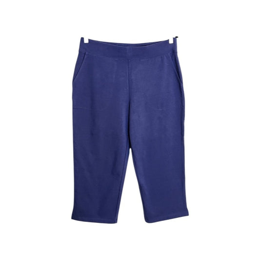 D&Co Blue Pull On Stretch Knit Capri Pants Size Medium