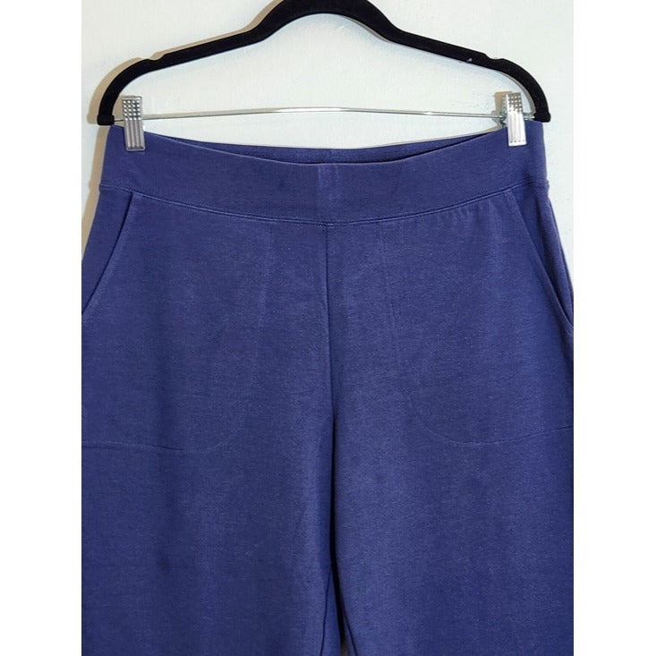 D&Co Blue Pull On Stretch Knit Capri Pants Size Medium