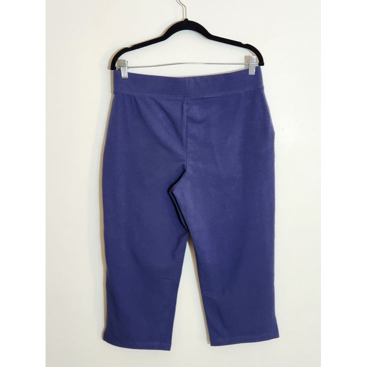 D&Co Blue Pull On Stretch Knit Capri Pants Size Medium