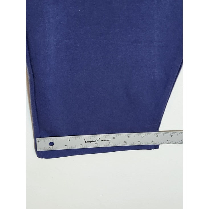 D&Co Blue Pull On Stretch Knit Capri Pants Size Medium