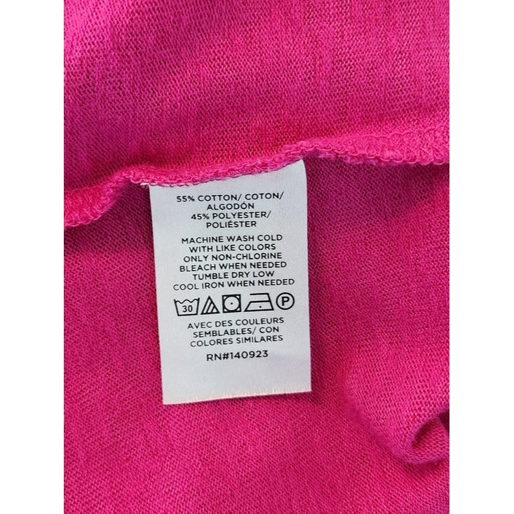 LOFT Fuchsia Ruffle Sleeve Tee Size Medium