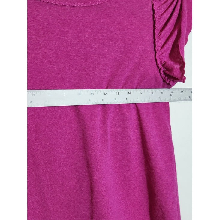 LOFT Fuchsia Ruffle Sleeve Tee Size Medium