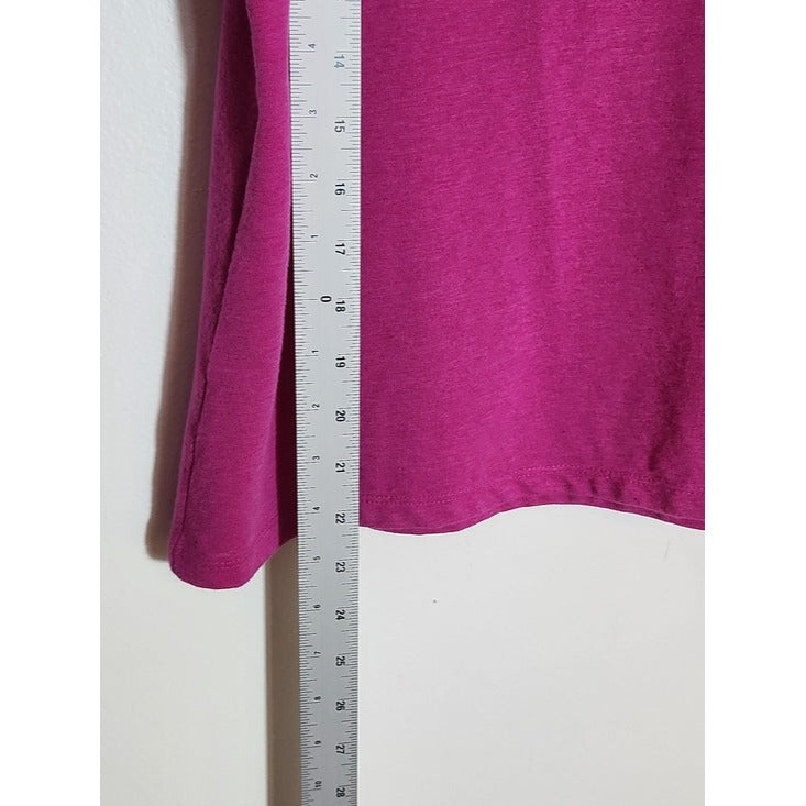 LOFT Fuchsia Ruffle Sleeve Tee Size Medium
