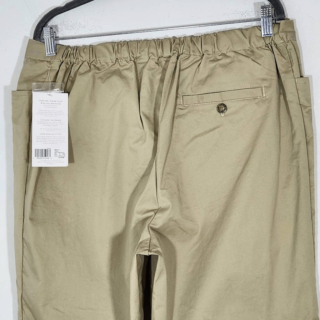 Liz Lange Maternity Cropped Wide Leg Khaki Pants NWT Size 16 Cropped Khaki Pants
