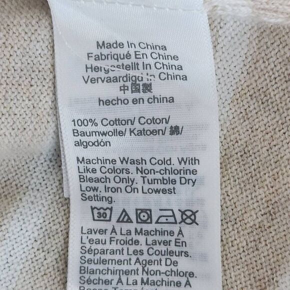 J. Crew Tan Stripe Boatneck Tunic Sweater Size Medium Preppy Stripe Sweater