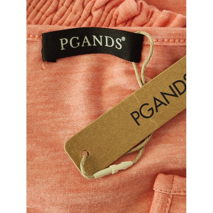 PGANDS Pink Smocked Cuff 3/4 Sleeve Tee Size Medium NWT