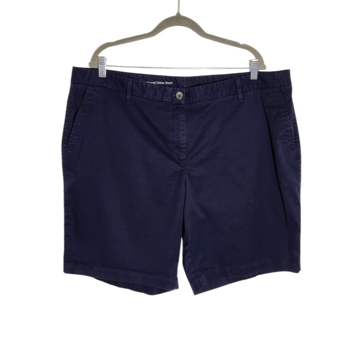 Talbots Navy Girlfriend Chino Shorts Cotton Blend Size 18W