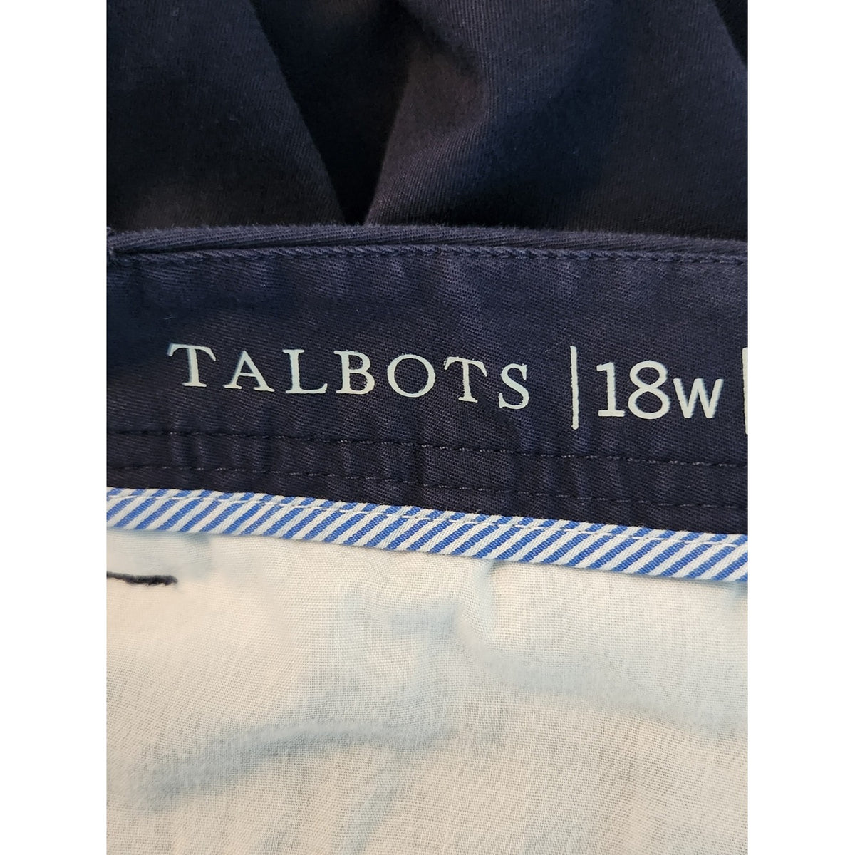 Talbots Navy Girlfriend Chino Shorts Cotton Blend Size 18W