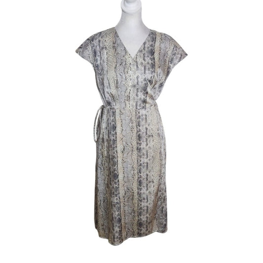 The Limited Knee Length Snakeskin Print Wrap Dress Size 6P