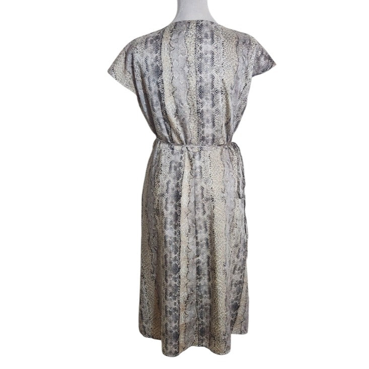 The Limited Knee Length Snakeskin Print Wrap Dress Size 6P