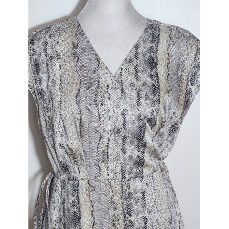 The Limited Knee Length Snakeskin Print Wrap Dress Size 6P